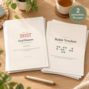 2027 Fresh Start Bundle: Goal Planner and Habit Tracker printables