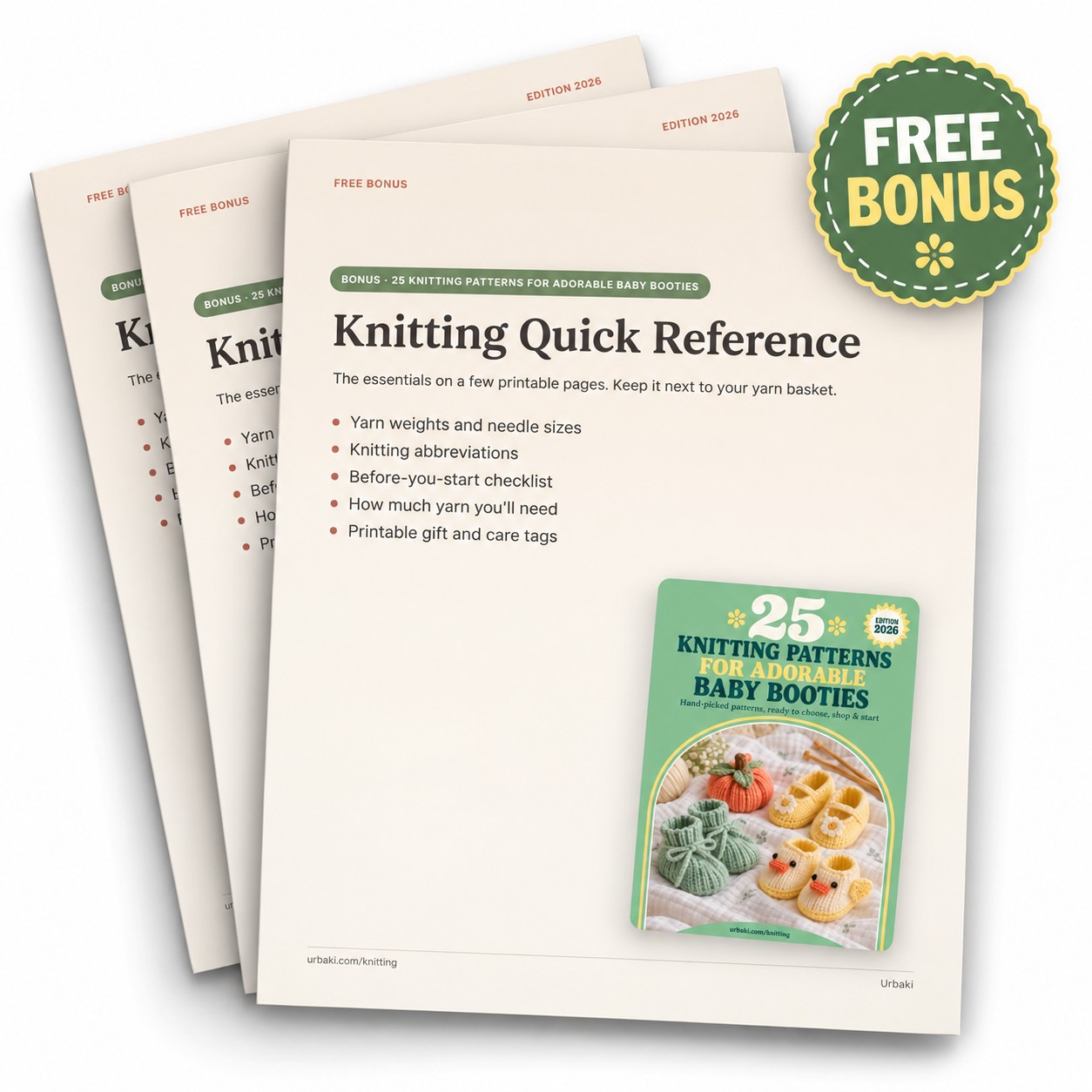Bonus: Knitting Quick Reference