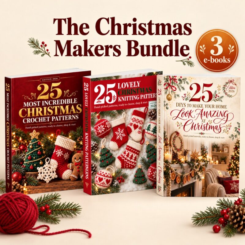 The Christmas Makers Bundle: e-books with Christmas crochet patterns, Christmas knitting patterns and Christmas home DIYs