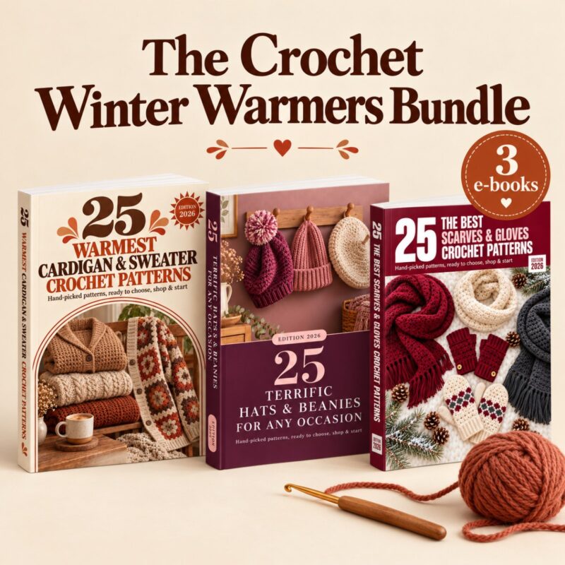 The Crochet Winter Warmers Bundle: crochet e-books for cardigans and sweaters, hats and beanies, scarves and gloves
